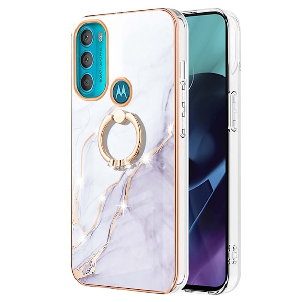 Marmormotiv Motorola Moto G71 5G skal - Vit Marmor Dimma Vit