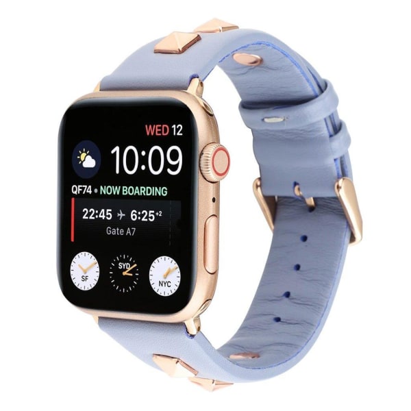 Apple Watch Series 4 44mm ægte læder rose Guld fastener Urrem - Lyselilla Purple