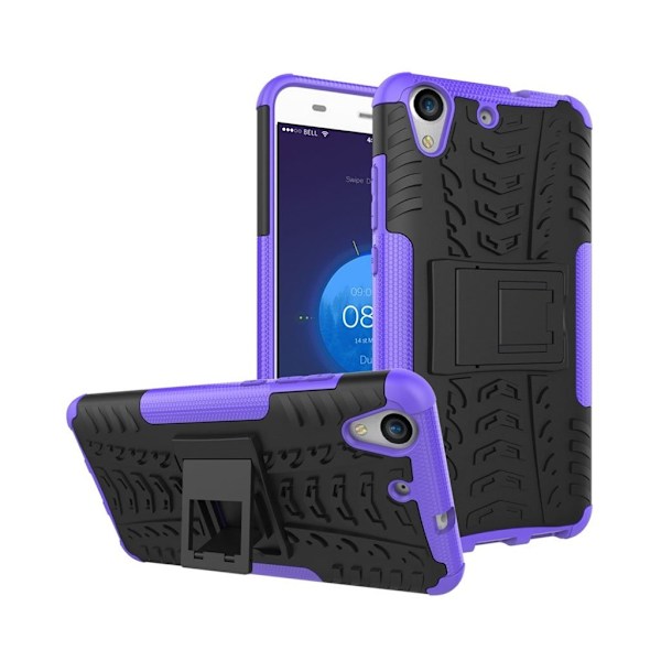 Huawei Y6 II Rengaskuvio Kuori Standillä - Violetti Purple