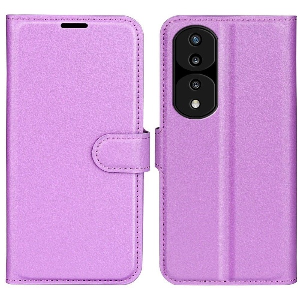 Klassisk Honor 70 Pro Flip Etui - Lilla Purple