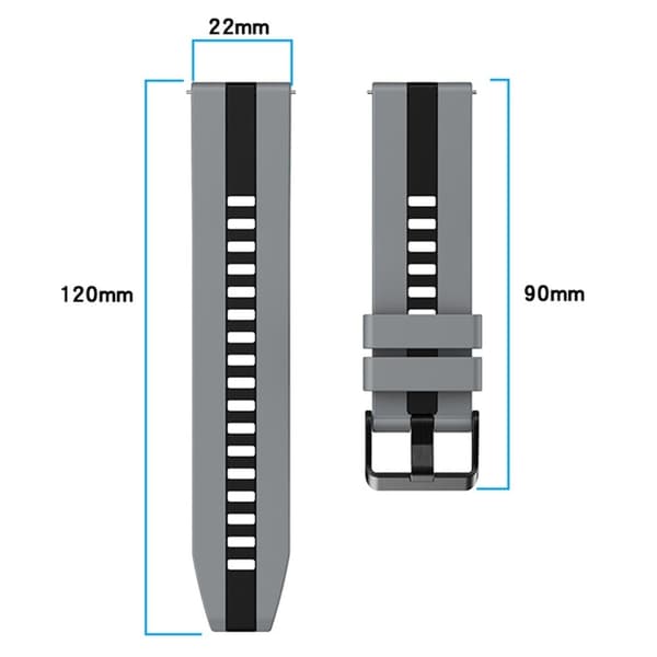 Huawei Watch 4 / 4 Pro / GT 4 46mm Replacement Strap 22mm Universal Silicone Watch Band - White+Black White