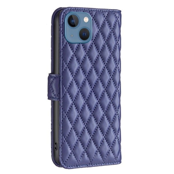 Rhombus mat iPhone 13 flip etui - Blå Blue