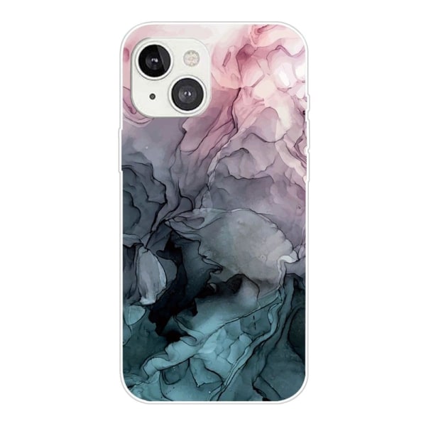 Marble design iPhone 14 cover - Rosa Og Gråblå Skyer Multicolor