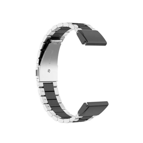 Garmin Fenix 6X / 5X / 3 rustfrit stål Urrem - Sølv / Sort / Sort Silver grey