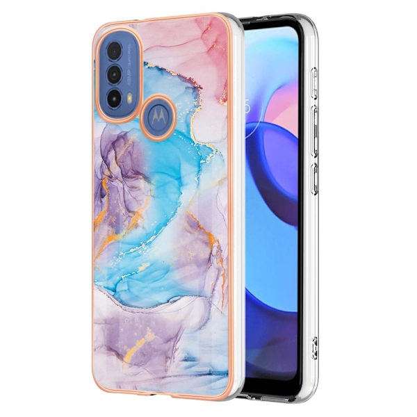 Marble Motorola Moto E30 / E20 / E40 Etui - Milky Way Klinkekule Blue Multicolor