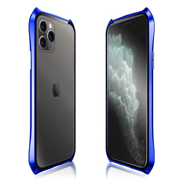 Luphie Bat iPhone 11 Pro Max Alu-stötfångare + glas - Blå Blå