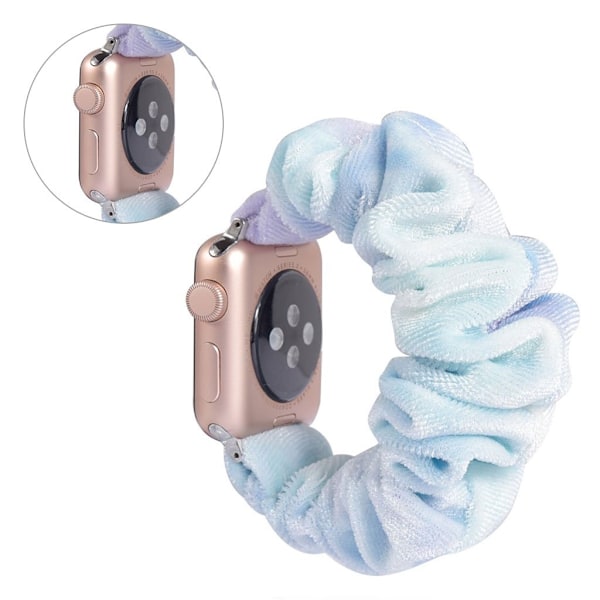 Apple Watch Series 5 40mm Mønster stof urrem - Lyseblå Blue