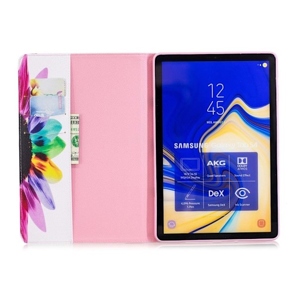 Samsung Galaxy Tab S4 beskyttelsesetui i kunstlæder med mønster - Farverige blade Multicolor