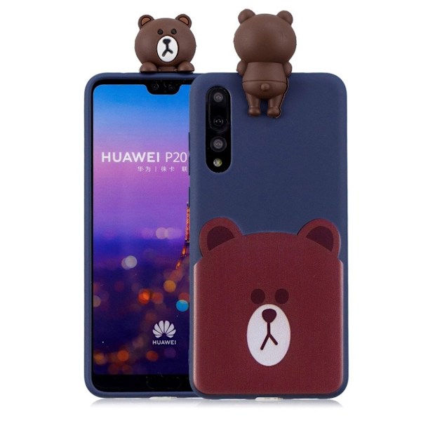Huawei P20 Pro mobilskal TPU material skyddande elastiskt 3D mönster - Björn multifärg