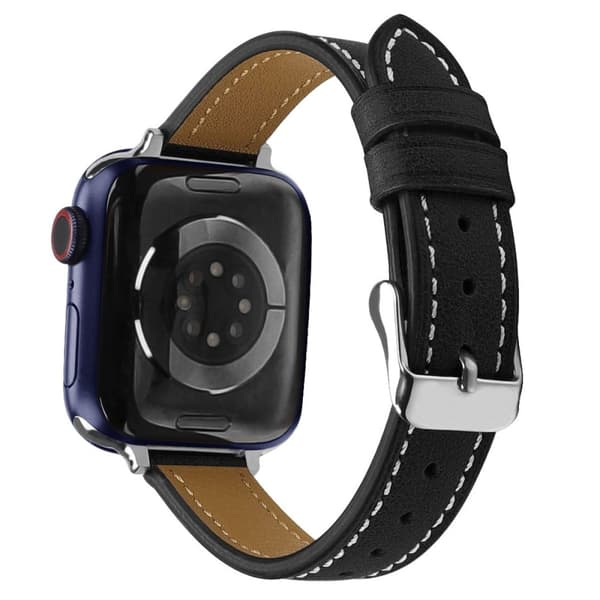 Apple Watch (41mm) retro aito nahkaranneke - Musta Black
