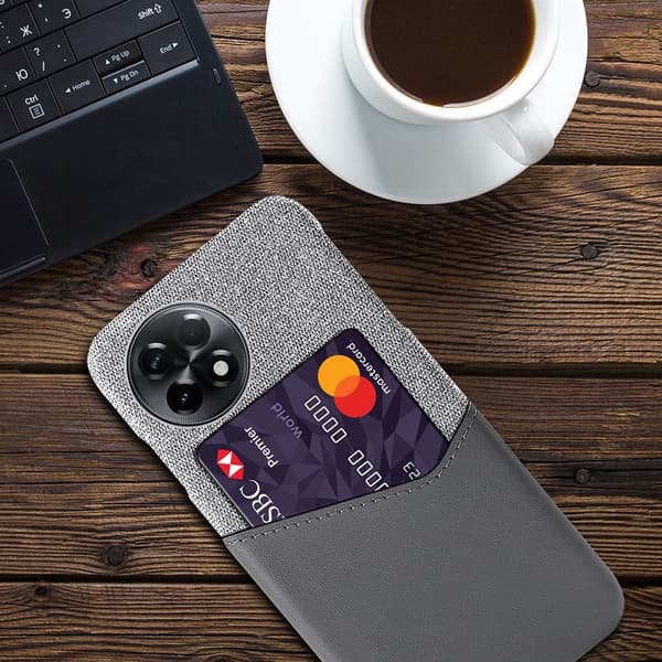 Bofink OnePlus 11R / Ace 2 Card Suojakuori - Harmaa Silver grey