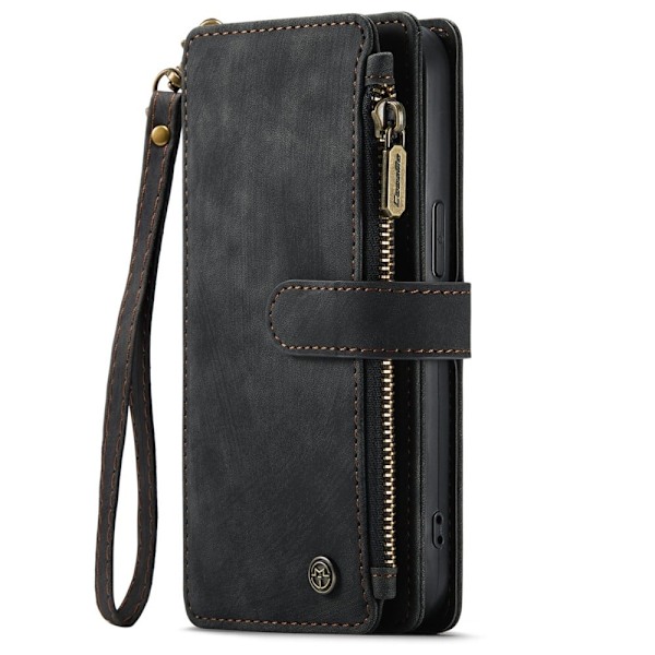 CaseMe iPhone 14 etui med lynlås og pung - Sort Black