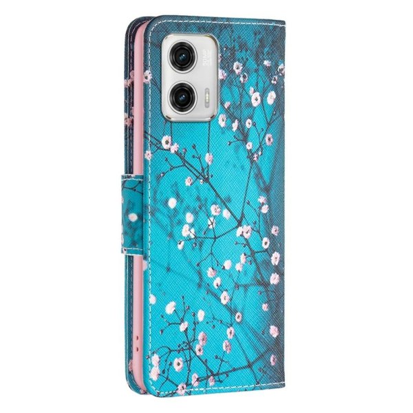 Wonderland Motorola Moto G73 Läppäkotelo - Plum Blossom Blue