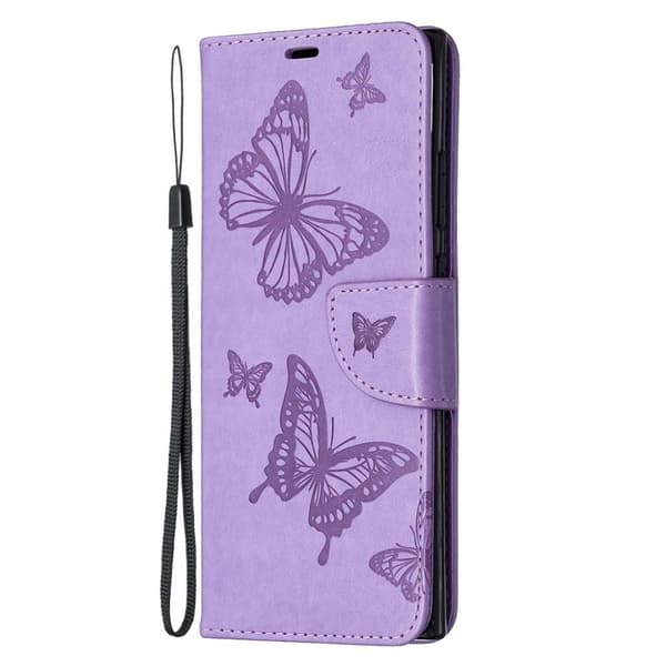 Butterfly Samsung Galaxy Note 20 Ultra Flippetui - Lilla Purple