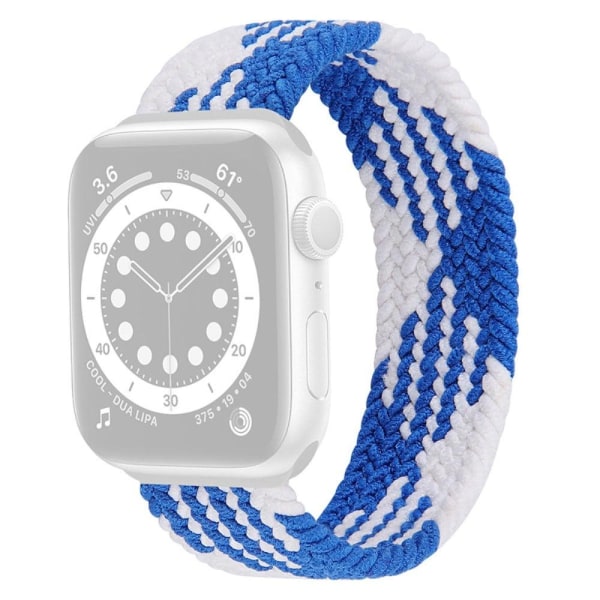 Apple Watch Series 8 (41mm) elastisk nylon-urrem - Blå / Hvid Størrelse: L Blue