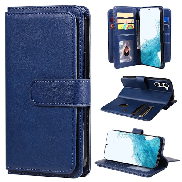 10-slot Lompakko Suojakotelo For Samsung Galaxy S23 - Sininen Blue