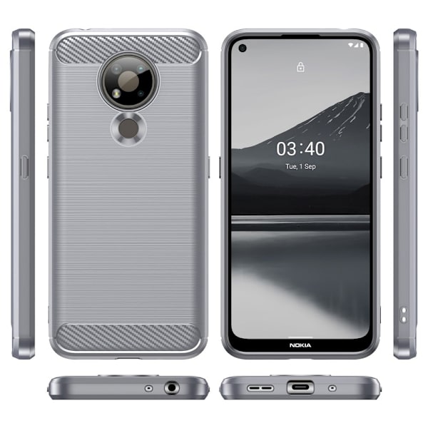 Carbon Flex Nokia 3.4 skal - Silver/Grå Silvergrå