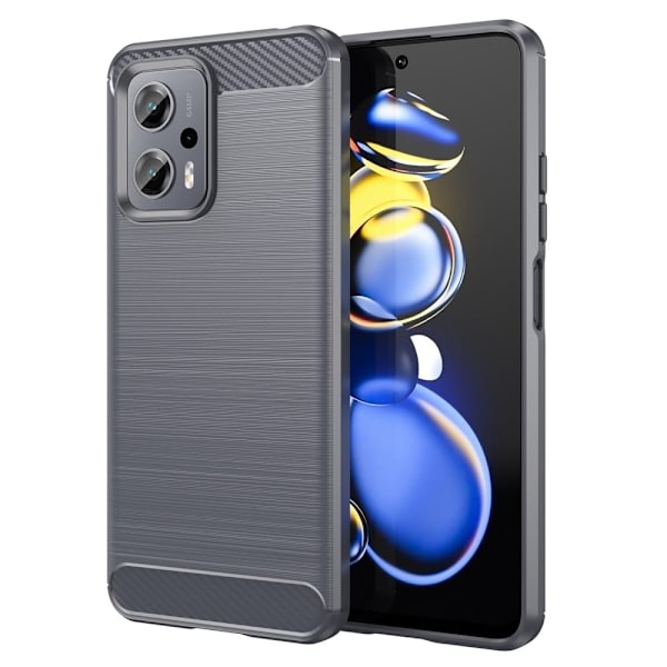 Carbon Flex Xiaomi Poco X4 GT / Xiaomi Redmi Note 11T Pro Plus / Xiaomi Redmi Note 11T Pro deksel - Grå Silver grey