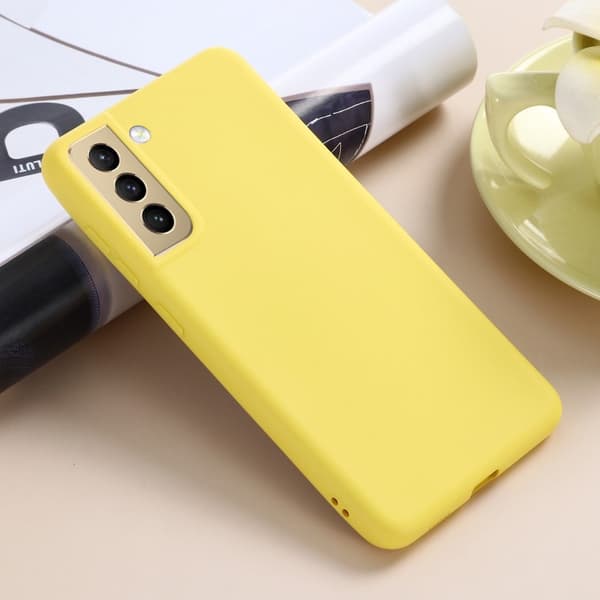 Matte Liquid Samsung Galaxy S21 FE silikone cover - Gul Yellow