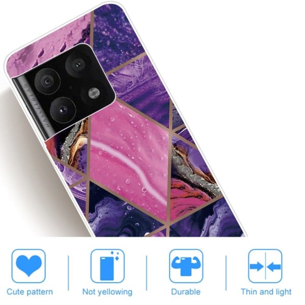 Marble OnePlus 10 Pro Etui - Lilla og Rose Marmor Multicolor