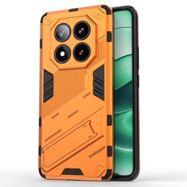 Støtsikkert hybriddeksel med et moderne preg for Xiaomi Redmi Note 14 Pro 5G - Oransje Orange
