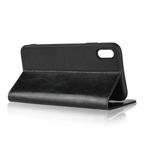 iPhone Xs Max Plånboks mobilfodral av äkta läder med vildhäst te Svart