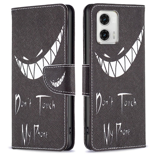 Wonderland Motorola Moto G73 Flip Fodral - Don't Touch My Phone Svart