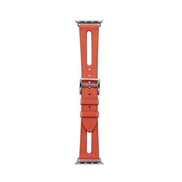 Apple Watch Series 5 44 mm klockarmband i koskinn - Orange Orange