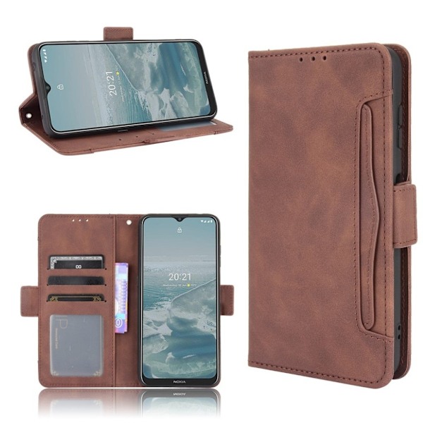 Modern-styled Læder Pung Etui til Nokia G20 - Brun Brown