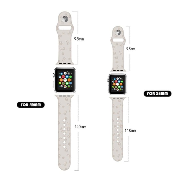 Apple Watch (45mm) söpö silikoninen ranneke - Harmaa Tassu Silver grey