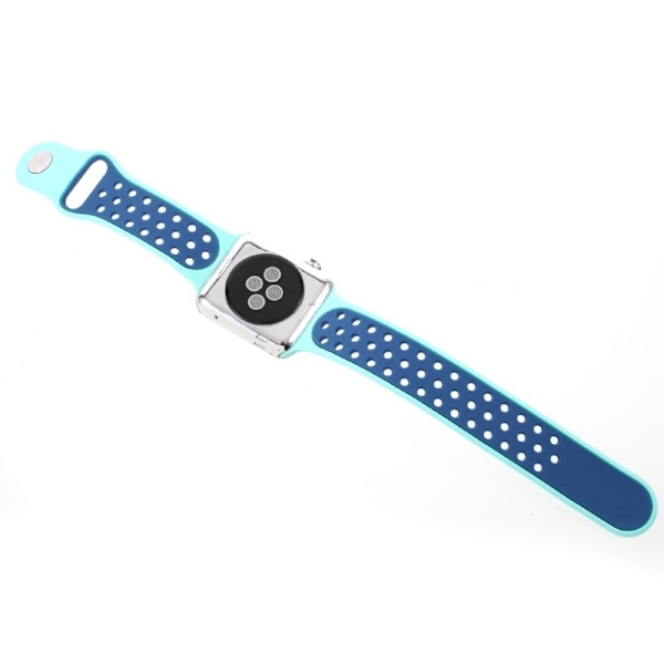 Apple Watch 38mm Modernt mjukt klockband - Ljus blå Grön