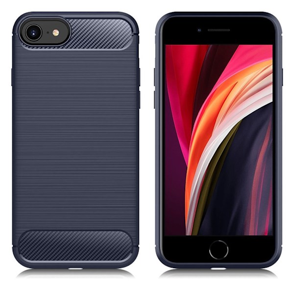 Carbon Flex deksel - iPhone SE 2020 - Mørke blå Blue