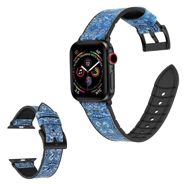 Apple Watch Series 6 / 5 44mm mönster silikon klockarmband - blå Blå