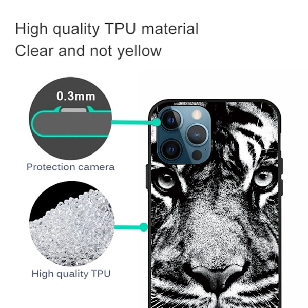 Stødsikkert beskyttelses iPhone 14 Pro cover - Tiger Black