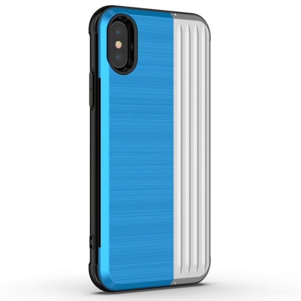 ANGIBABE iPhone Xs Max dual layer kickstand hybrid case - Blå / Multicolor