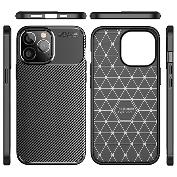 Carbon Shield iPhone 14 Pro kotelot - Musta Black