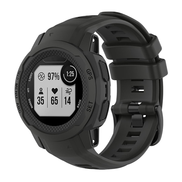 Garmin Instinct 2S silikone-urrem - Mørkegrå Silver grey