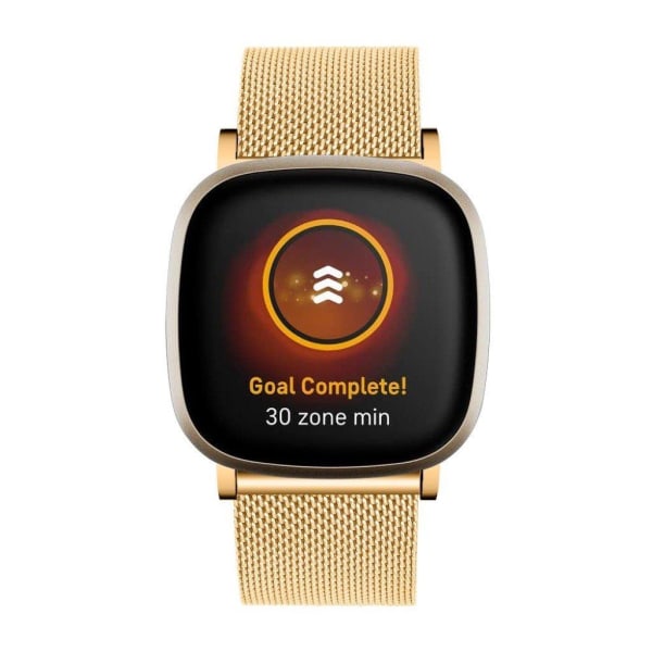 Fitbit Sense / Versa 3 elegantti ruostumattomasta teräksestä valmistettu ranneke - Kulta Gold