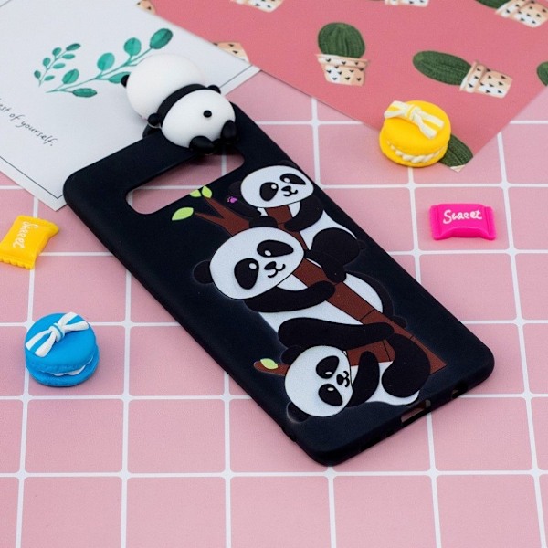 Samsung Galaxy S10 3D Suloinen nukke kuosi suojakotelo - Ihanat Pandat Multicolor
