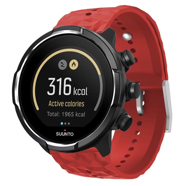 24 mm silikonerem i rombeform til Suunto og Fossil - Rød Red