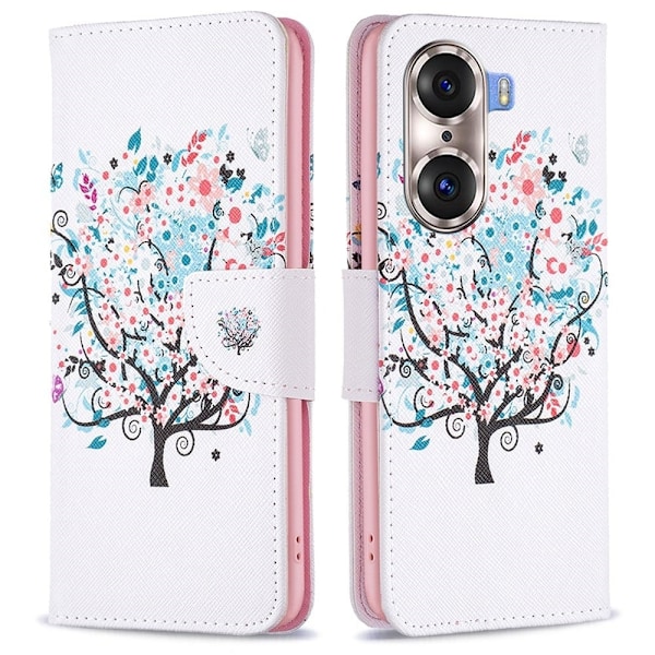 Wonderland Honor 60 Pro flip kuoret - Kukka Puu Multicolor