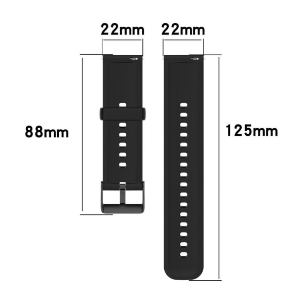 22mm silicone watch strap in stainless steel buckle for Huawei w Blå