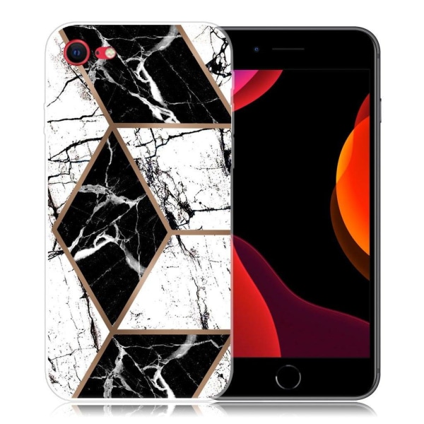 Marble design iPhone SE 2020 & iPhone 7 cover - Sort Og Hvid Dia Multicolor