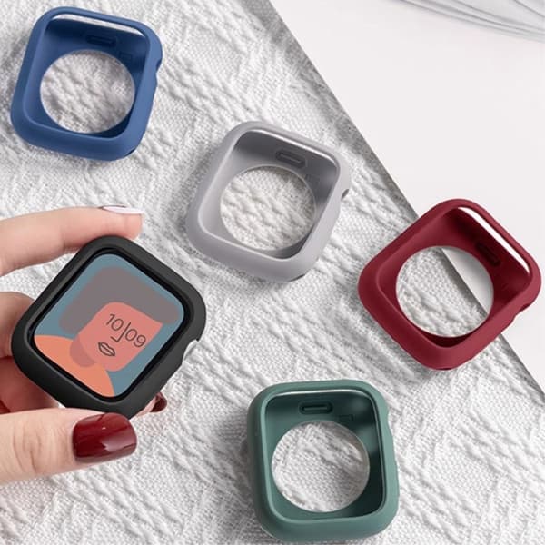 Silikonskyddsfodral Apple Watch Series 9 / 8 / 7 41mm Candy Color stötsäkert klockskydd - Midnattsblå Blå