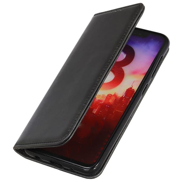 Flip Etui med Pung i Ægte Læder til OnePlus Nord CE 3 - Sort Black