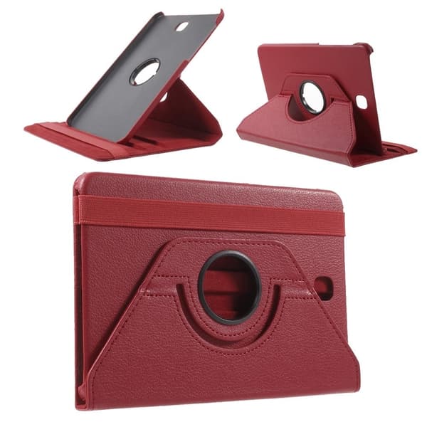 Pyörivä jalusta Nahka Flip Case Samsung Galaxy Tab S2 8.0 T710 T715 - Punainen Red