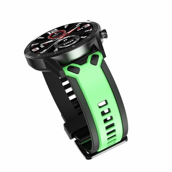 22mm Universal väri liitos silikoni kellon hihna - Ruohonvihreä / Musta Multicolor