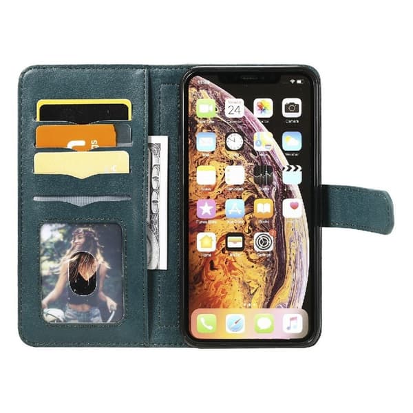 iPhone Xs Max etui med pung & 10 kortpladser – Grøn Green