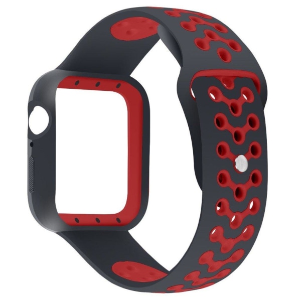 Apple Watch Series 4 40 mm tvåfärgat klockarmband i silikon - Svart / Röd Röd