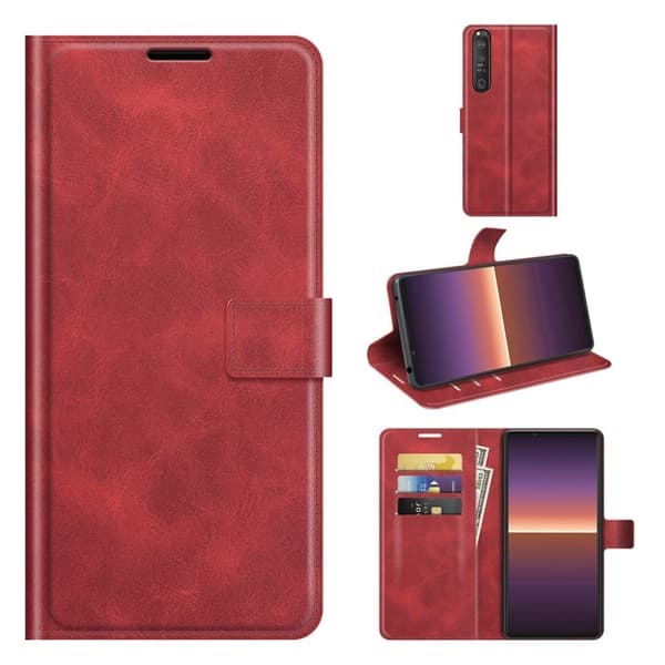 Wallet-style Læder Etui til Sony Xperia 1 Iii - Rød Red